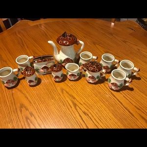 Antique mushroom tea set